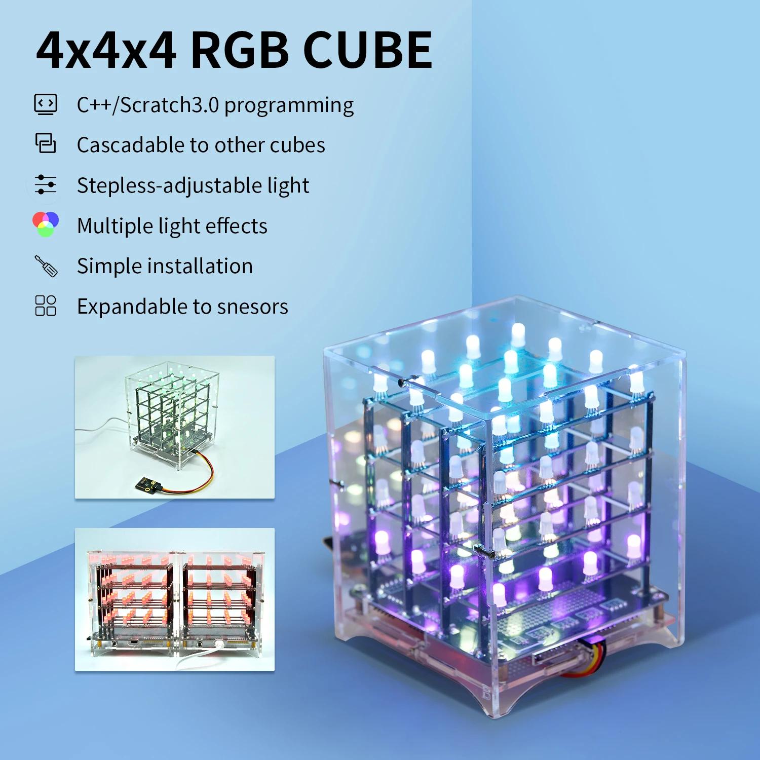 Keyestudio DIY RGB LED ť  ŰƮ, Ƶ̳   ũġ α׷   , 4x4x4